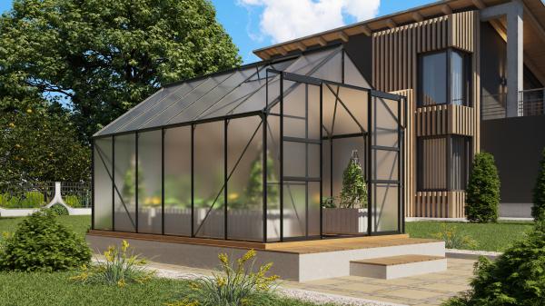 Vitavia Gewächshaus "Mars 9900", schwarz, 9,9 m²,4 mm HKP