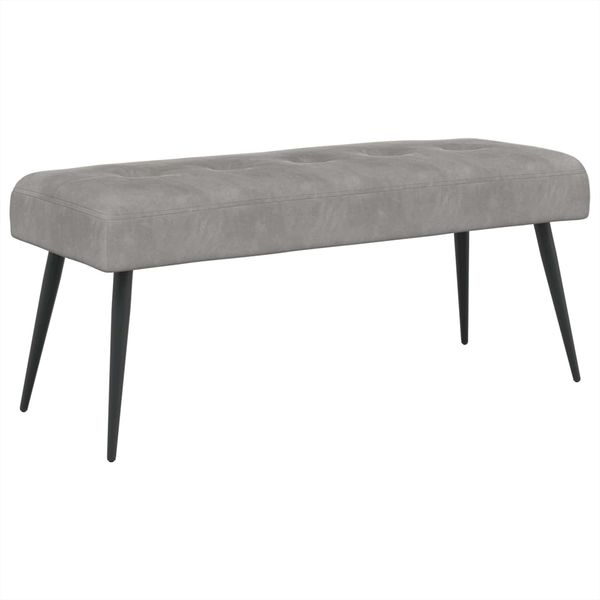 vidaXL Bank mit Knopfheftung Hellgrau 110 x 40 x 46 cm Samt 42038529