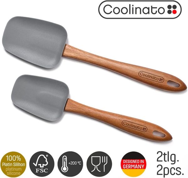 Coolinato Servierlöffel 2tlg Set Kochlöffel aus Akazienholz