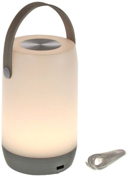 Werner-Voß 'LED' Laterne, Kunststoff weiß/grau, 11.50 x 19 cm, aufladbar per USB