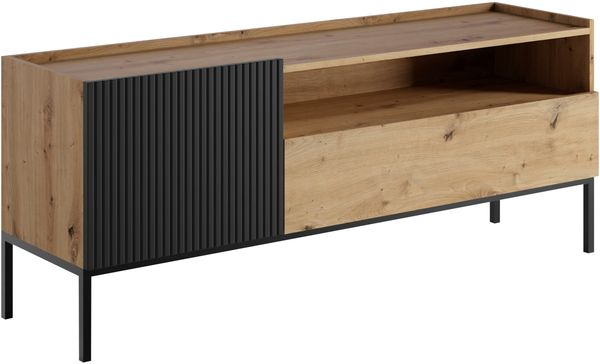 TV-Lowboard Cowilo 150 1D1SZ (Farbe: Artisan Eiche + Schwarz)