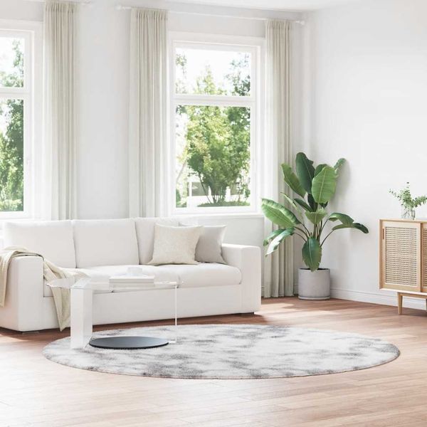 vidaXL Teppich Shaggy Hochflor NAVARRA Silbergrau 240x240 cm Polyester 4102932