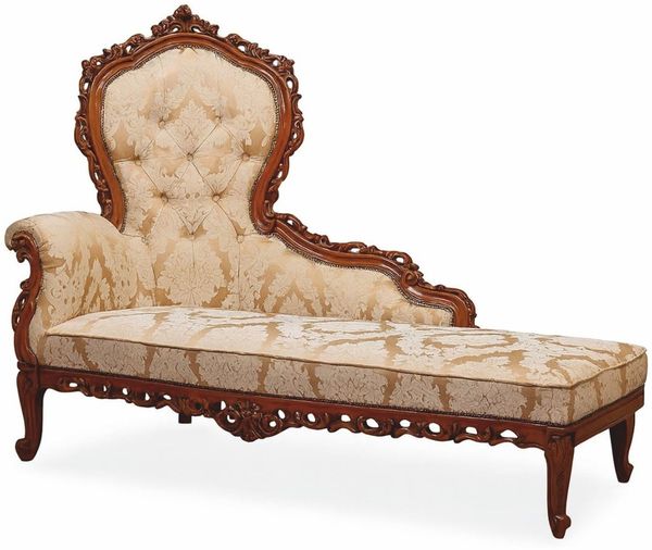 Casa Padrino Luxus Barock Chaiselongue Gold / Dunkelbraun 160 cm - Barock Möbel