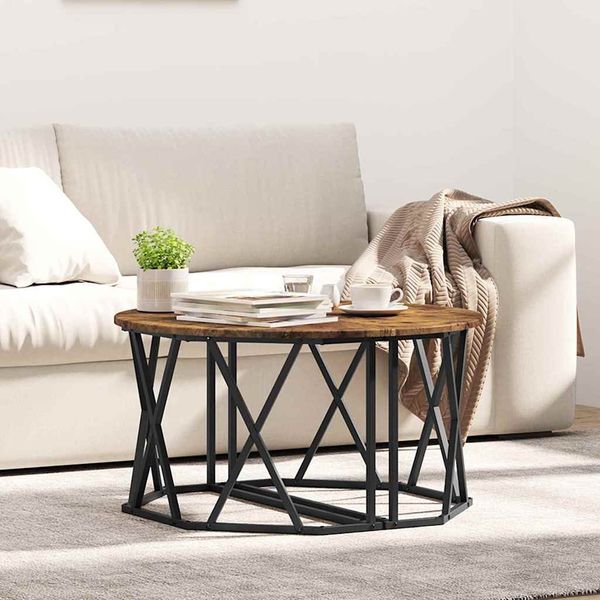 vidaXL Couchtisch Geräucherte Eiche 80 x 80 x 42 cm 868251