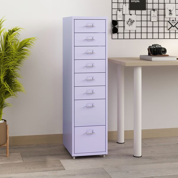 Rollcontainer Kökar mit 8 Schubladen 109x28x41 cm Lila [en. casa]