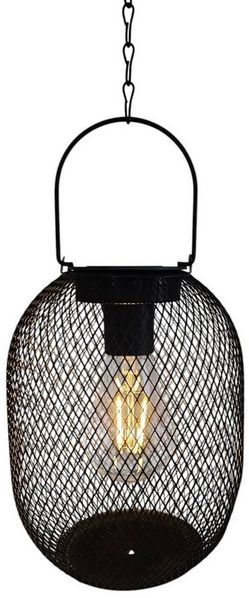 Meinposten LED Gartenleuchte Solarleuchte Metall Gartenbeleuchtung warm weiß schwarz Lampe, LED fest integriert, warmweiß