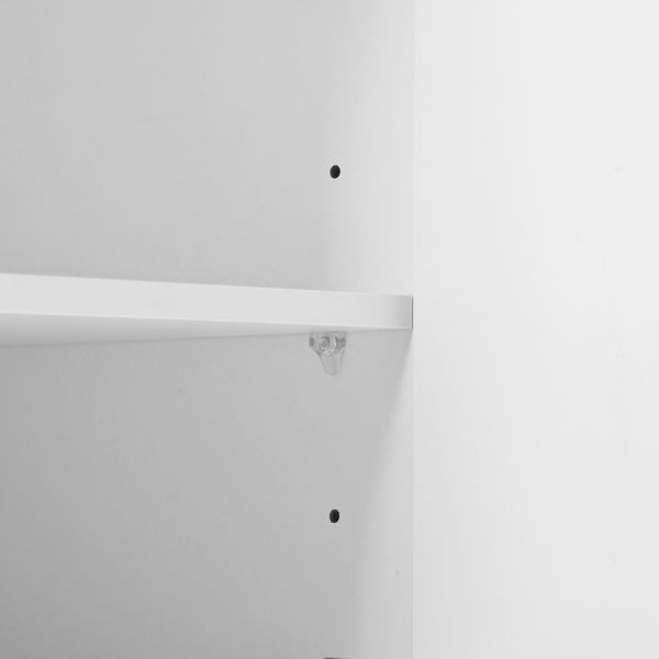 Sideboard 80x35x79,5 cm, weiß, MDF mit gerillten Türpaneelen und goldenen Details Bild 10