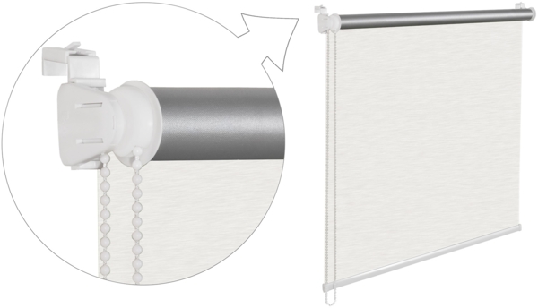Thermorollo Verdunklungsrollo 85x200 cm natur Fensterrollo mit Thermobeschichtung 100% Abdunklung i