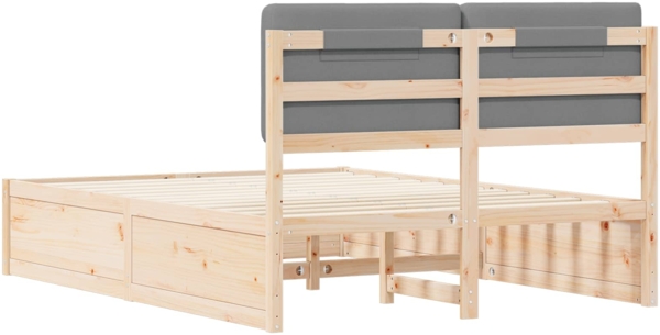 vidaXL Bettgestell mit gepolstertem Kopfteil Hellgrau 140 x 190 cm 3398164 Bild 6