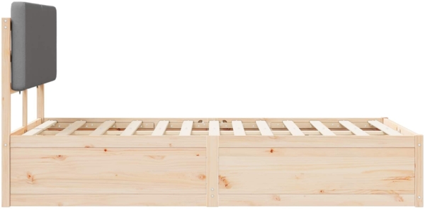 vidaXL Bettgestell mit gepolstertem Kopfteil Hellgrau 140 x 190 cm 3398164 Bild 5
