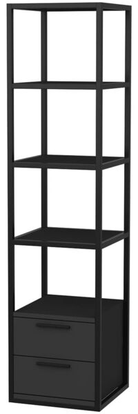 WELL HOME MOBILIARIO & DECORACIÓN Bücherregal, 100 % Melaminbeschichtung, Schwarz / Anthrazit