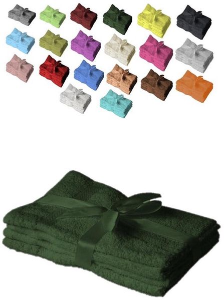 12 x Gästetuch 500 g/m² 30 x 50 cm Dunkelgrün