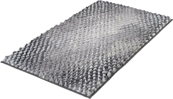 Kleine Wolke Badematte Cory, Badvorleger, Badezimmer Teppich, Höhe 24 mm, rutschhemmend beschichtet, fußbodenheizungsgeeignet, Polyester, quadratisch, Badteppich, modischer Farbverlauf, Hoch-Tief Effekt, waschbar
