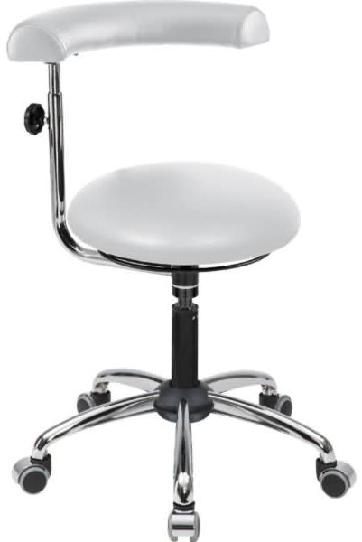 meychair Hocker 09706 A20-53-TR-Comfort-KL Rollen Arm weiß