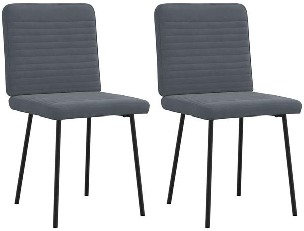 vidaXL Esszimmerstühle 2 Stk. Dunkelgrau Samt 4101134