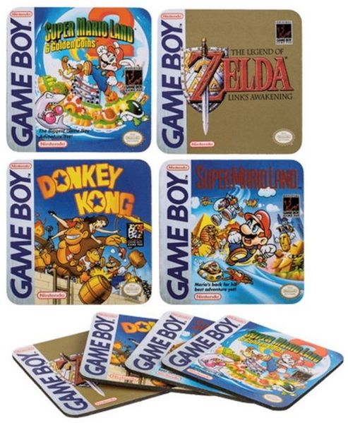 Out of the Blue Glasuntersetzer Nintendo Game Boy Spiele Untersetzer aus Kork im 4er Set