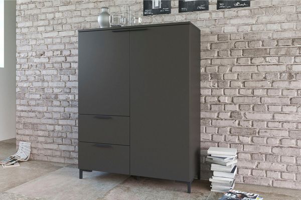 Highboard Alternative Kommode 100x40x132cm Farbe: grau