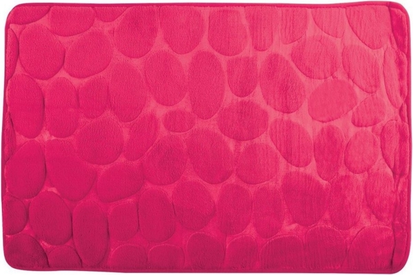 MSV Badematte KIESELSTEIN, rutschhemmende Beschichtung, für Fußbodenheizung geeignet, strapazierfähig, waschbar, schnelltrocknend, Microfaser, PVC, aus super-weicher Microfaser, in 2 Größen und vielen trendigen Farben erhältlich, 40 x 60 cm, pink