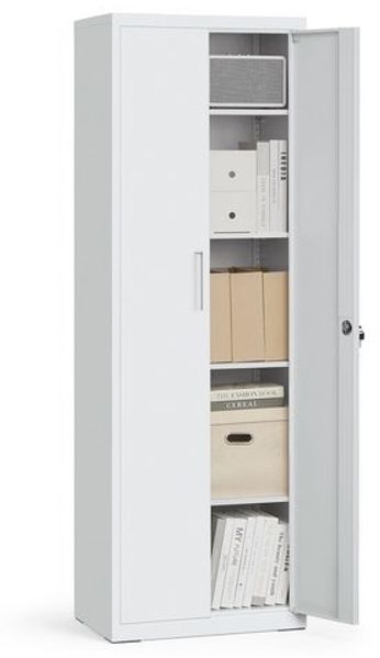 Songmics Aktenschrank mit 5 Ebenen, Stahl hellgrau, 60 x 40 x 180 cm