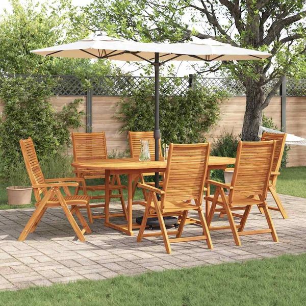 vidaXL Garten Essgruppe 7 pcs Braun Massivholz Akazie 3375715