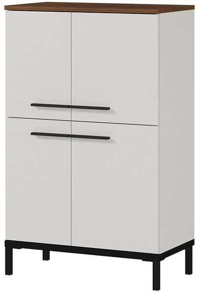 Lomadox Badkommode YOKOHAMA-01, Kaschmir mit Absetzung in Nussbaum Nb. 60/97/34 cm