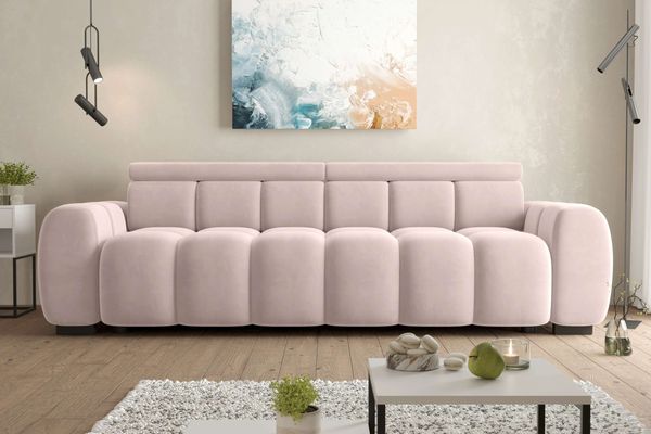 99rooms Alessio Bigsofa Velours TIFFANY Beige mit Sitztiefenverstellung Lieferung Wohnung