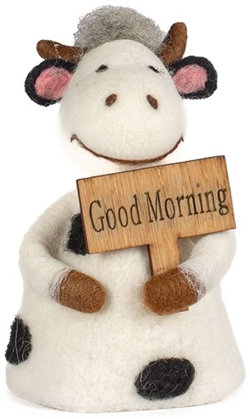 Eierwärmer aus Filz Kuh "Good Morning"