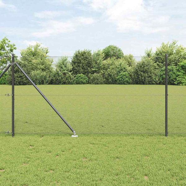 vidaXL Schweißdrahtzaun mit Spikes 25 x 1 m PVC-beschichteter Stahl 3352198