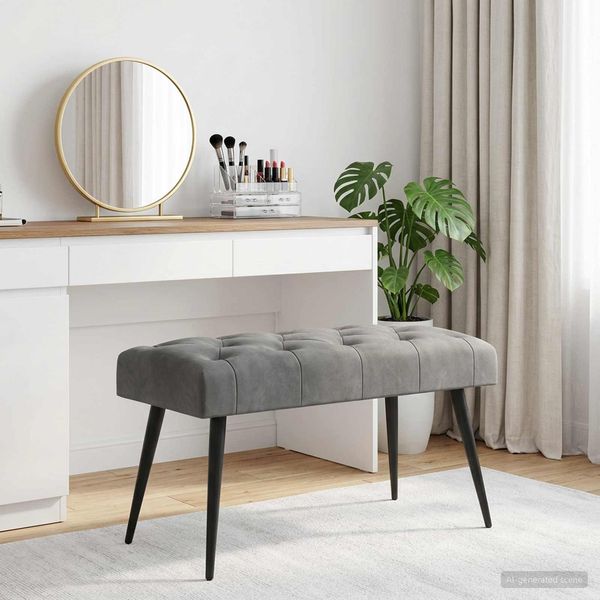 vidaXL Bank mit Knopfheftung Dunkelgrau 80 x 40 x 46 cm Samt 42038558