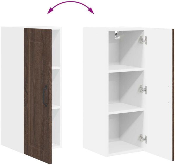 vidaXL Wandschrank PORTO 2 pcs Braun Eichen-Optik 30 x 31 x 80 cm 885370 Bild 12