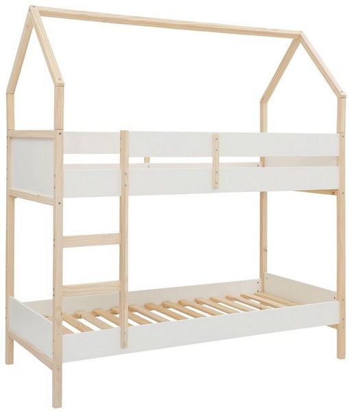 Lüttenhütt Etagenbett Janne, aus schönem massivem Kiefernholz, Etagenbett, Liegefläche 90x200 cm