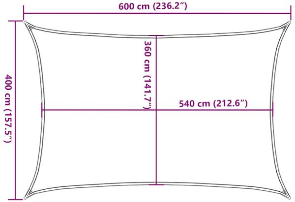 vidaXL Sonnensegel 160 g/m² Orange 4x6 m HDPE 311684 Bild 10