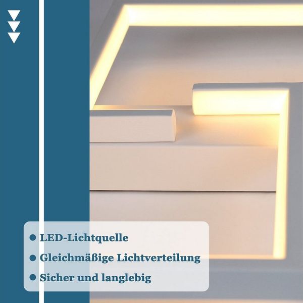ZMH LED Deckenleuchte Rechteckige Deckenlampe 30*25*4.5cm Modern für Schlafzimmer Flur, Hochwertige Lampenperlen, LED fest integriert, 3000k