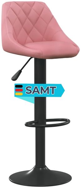 Barhocker DUKE höhenverstellbar Rosa Samt | Barstühle drehbar Küchenhocker Thekenhocker für Küche Hausbar