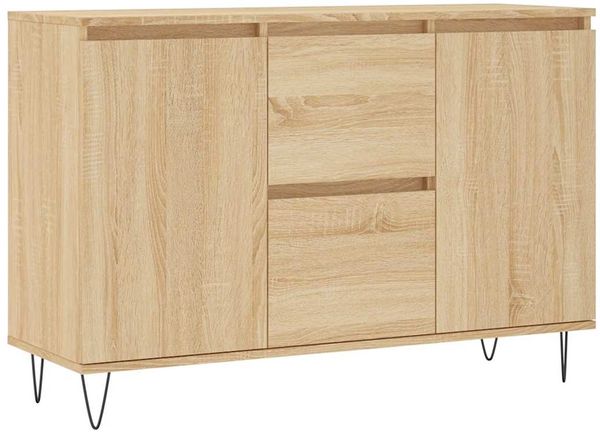 Sideboard, Kommode Sonoma-Eiche 101,5x35x70 cm Holzwerkstoff j2889p