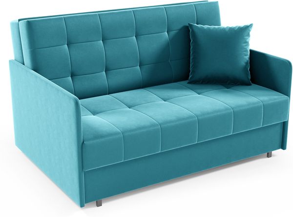 Zweiersessel YORK III mit Steppung, 2-Sitzer Schlafsofa, Jugendsofa mit Schlaffunktion, ausziehbare Couch, mit Bettkasten, inkl. Kissen, Kronos 13, 85 x 97 x 140 cm