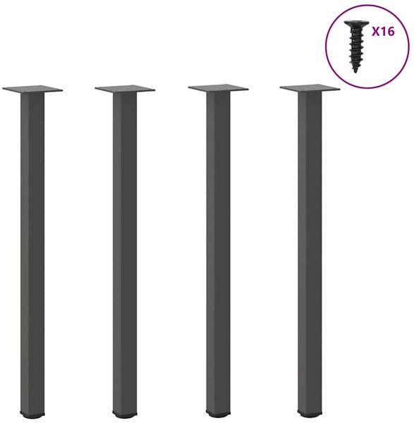 vidaXL Konsolentischbeine 4 Stk. Anthrazit 72-74 cm Stahl 4012458
