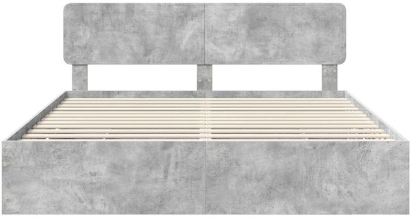 vidaXL Bettrahmen mit Schubladen Betongrau 200 x 200 cm Holzwerkstoff 3412153 Bild 8