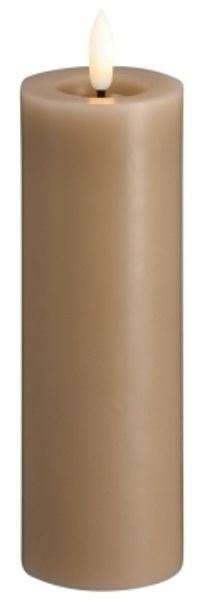 Moods & More LED-Blockkerze in Sand mit Schmelzeffekt – Ø 4 9 cm x H 15 cm