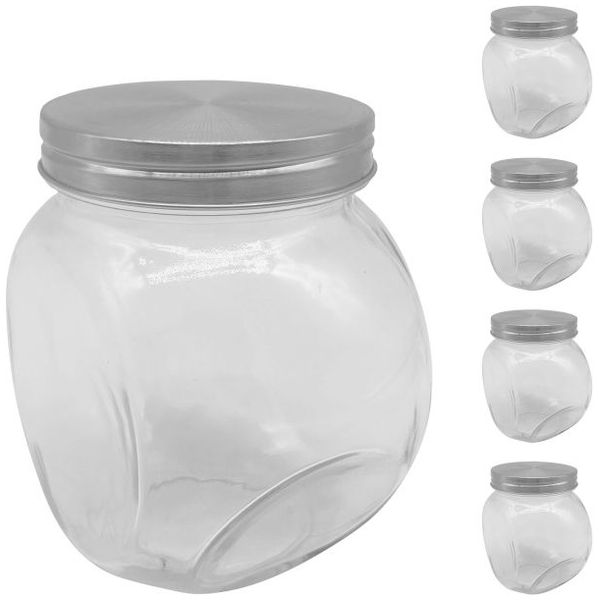 Relaxdays Bonbonglas 5er Set 650 ml