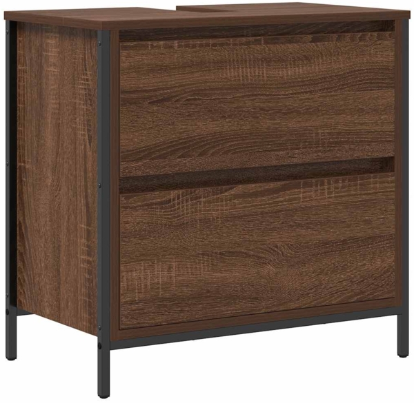 vidaXL Waschbeckenunterschrank mit Schubladen Braun Eichen-Optik 861886