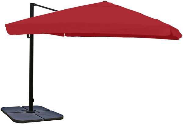 Mendler 'HWC-A96' Gastronomie-Ampelschirm mit Flap, Polyester, Bordeaux, 3x3 m, Alu / Stahl, mit Ständer, Drehbar Bild 8