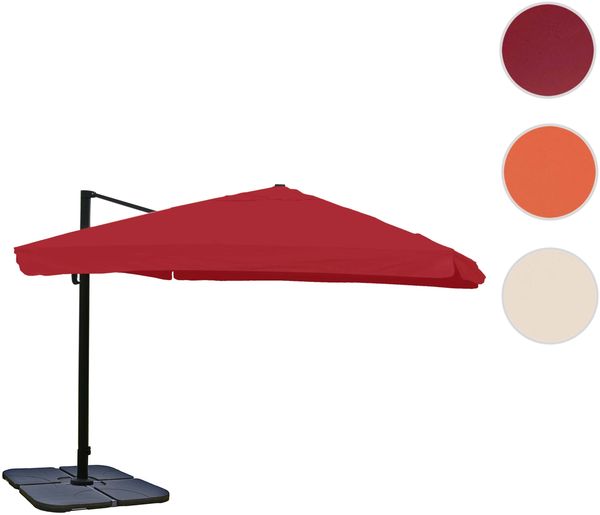 Mendler 'HWC-A96' Gastronomie-Ampelschirm mit Flap, Polyester, Bordeaux, 3x3 m, Alu / Stahl, mit Ständer, Drehbar Bild 9