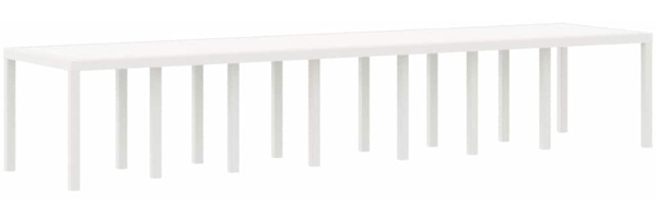 vidaXL Garten-Esstisch Weiß 400 x 100 x 73 cm Poly-Rattan 3378530