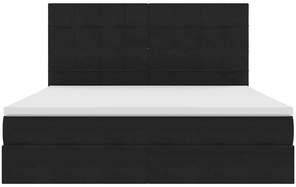 vidaXL Aufbewahrungsbett mit Matratze Schwarz 180 x 200 cm Samt 3372047 Bild 7