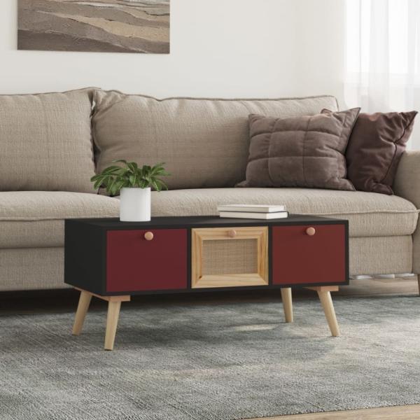 Couchtisch mit Schubladen 80 x 40 x 35,5 cm Holzwerkstoff Schwarz