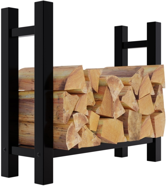 CLP Kaminholzständer Medya schwarz,30x80x80 cm eckig