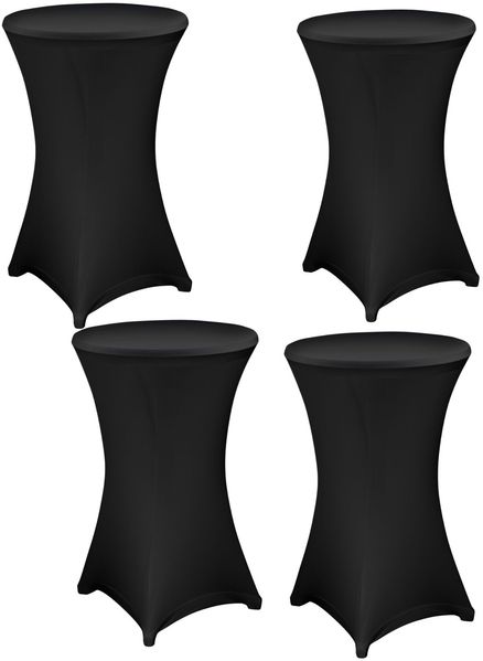 4x Julido Stehtischhusse Husse Schwarz Stehtisch Stretch Ø 80cm Bistrotisch