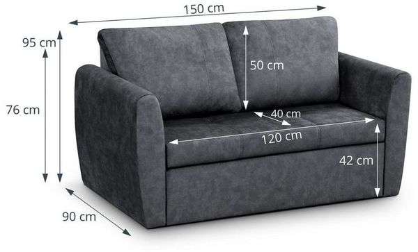 Beautysofa Schlafsofa Kamel II Liegefläche 188×122 cm, Bettkasten und Schlaffunktion, Pet Friendly Stoff