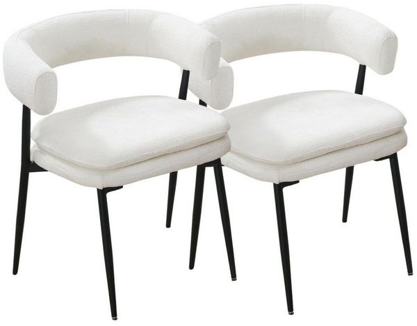 WAHSON OFFICE CHAIRS Esszimmerstuhl 2er Set Chenille-Polsterstühle für Küche/Esszimmer